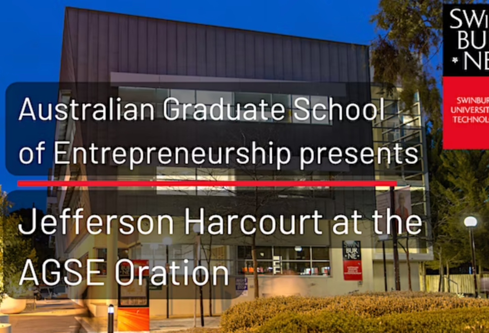 AGSE Oration presents Jefferson Harcourt